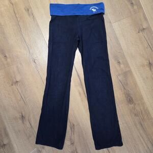 Vtg Abercrombie and Fitch Navy Blue Foldover Athleisure Athletic Yoga Pants M